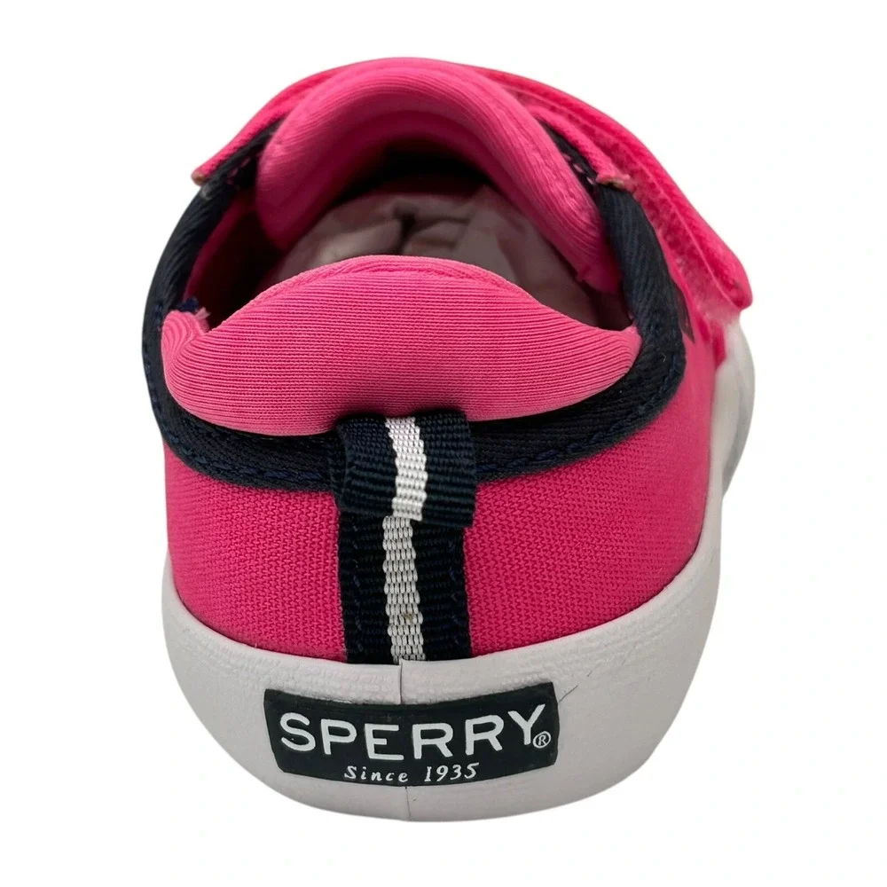 Sperry Toddler Girls Slip-on Canvas Shoes Size 8 Pink Casual Lightweight Comfort